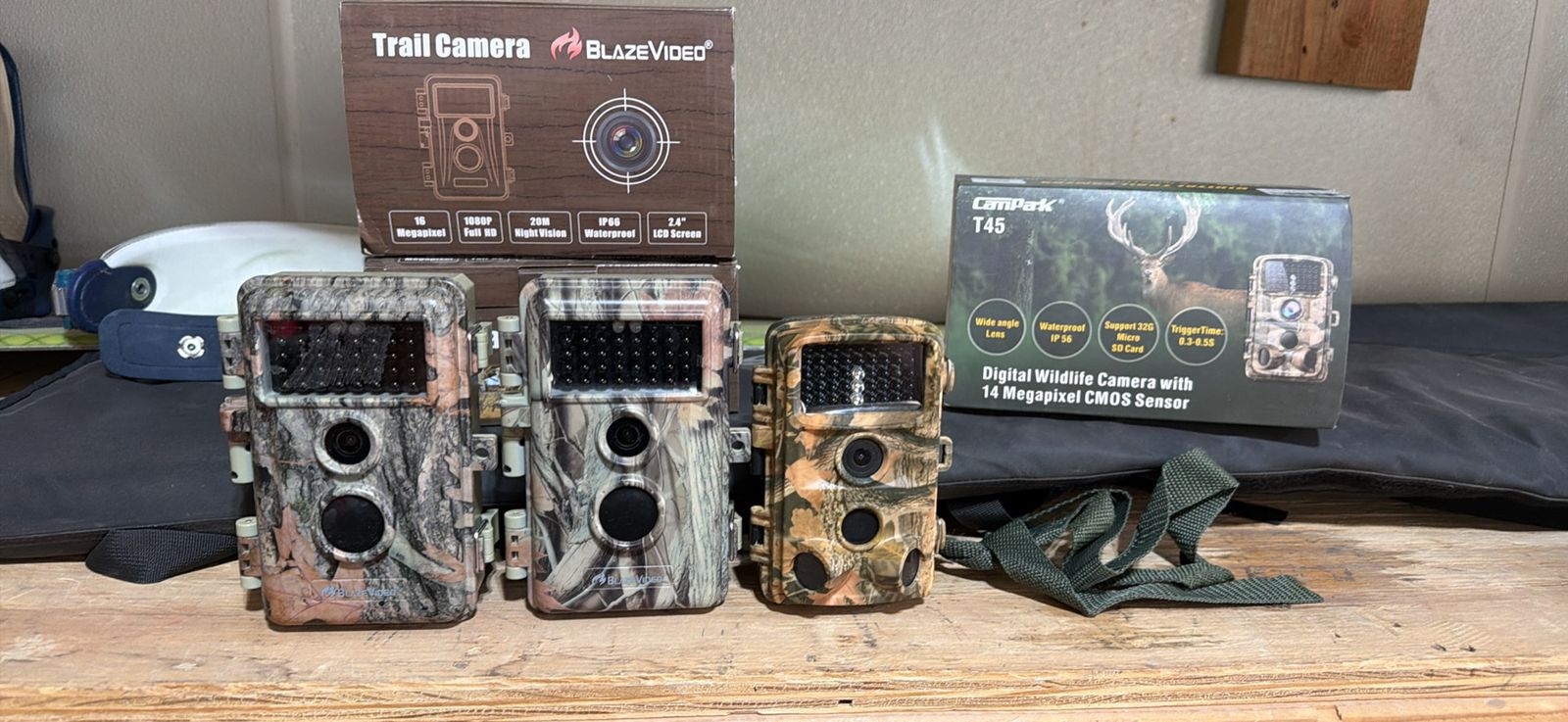 Four game trail cameras