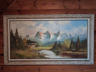 Vintage Framed Landscape Oil Painting