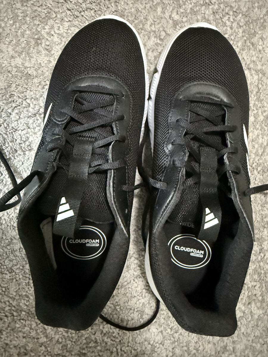 Adidas Men's Cloudfoam Flex Wide Fit Black/White Sneakers