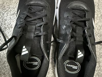 Adidas Men's Cloudfoam Flex Wide Fit Black/White Sneakers