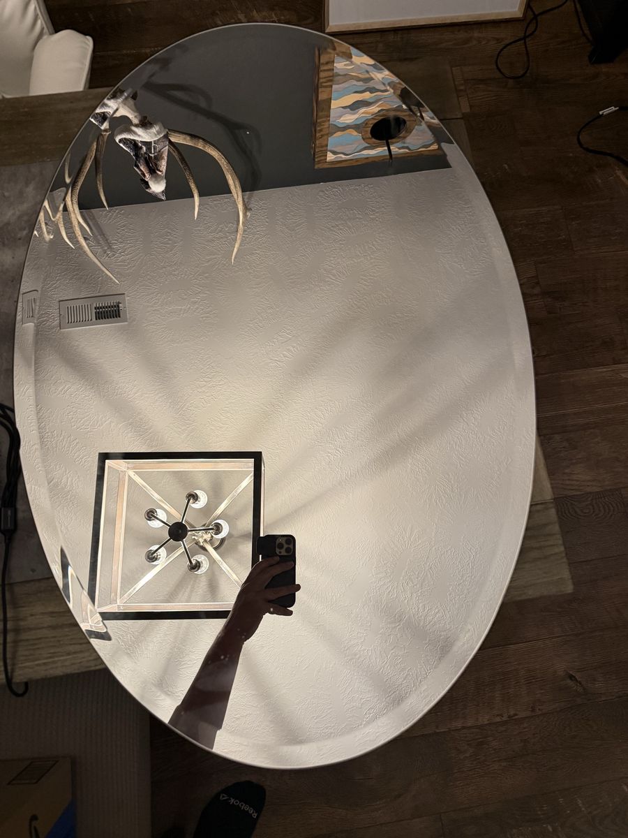 Large Oval Beveled Wall Mirror 36x24
