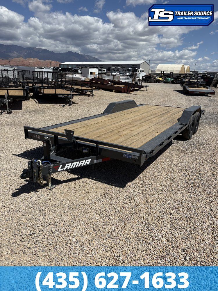 8.5x22 Lamar CC Wide Body w/ Drive Over Fenders Flatbed Car Hauler Trailer - 10K GVWR -