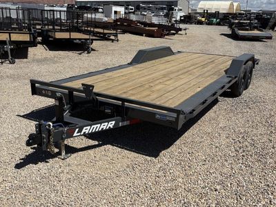 8.5x22 Lamar CC Wide Body w/ Drive Over Fenders Flatbed Car Hauler Trailer - 10K GVWR -