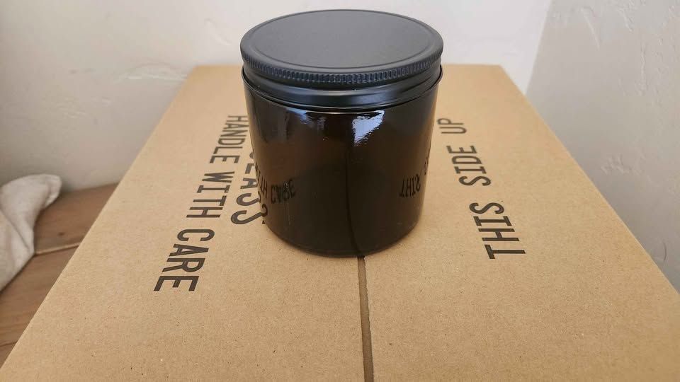 16oz Amber Glass Jars with metal lids