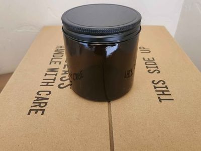 16oz Amber Glass Jars with metal lids