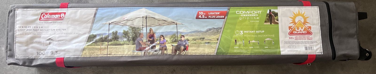 Coleman 10x10 Instant Sun Shelter Lightweight Canopy with UVGuard, Grilllite Comfort - Brand new never used