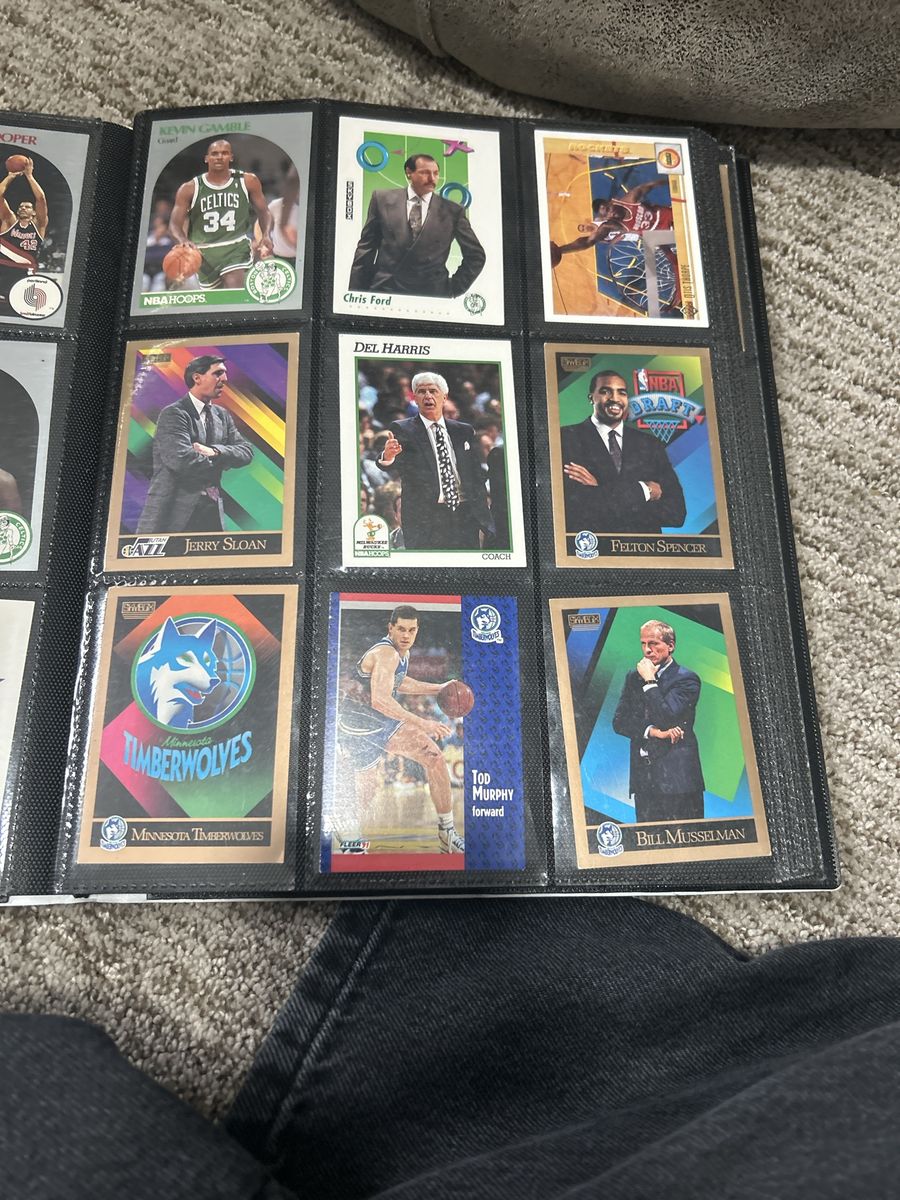 Vintage 1990s NBA Basketball Trading Cards Collection in Binder