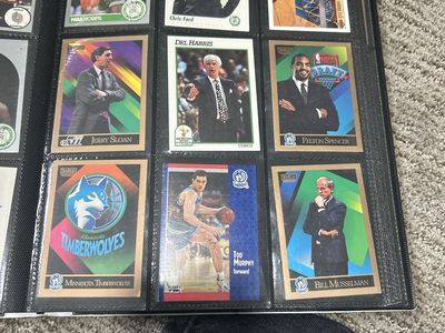 Vintage 1990s NBA Basketball Trading Cards Collection in Binder