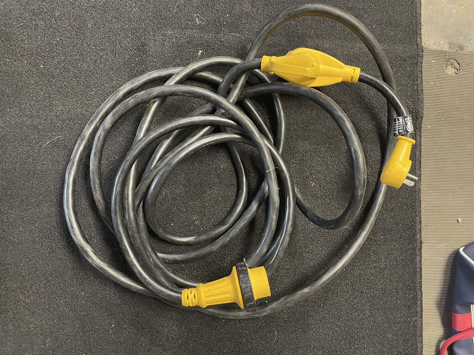 Heavy-Duty RV Extension Cord - Black & Yellow - (Length Unknown)