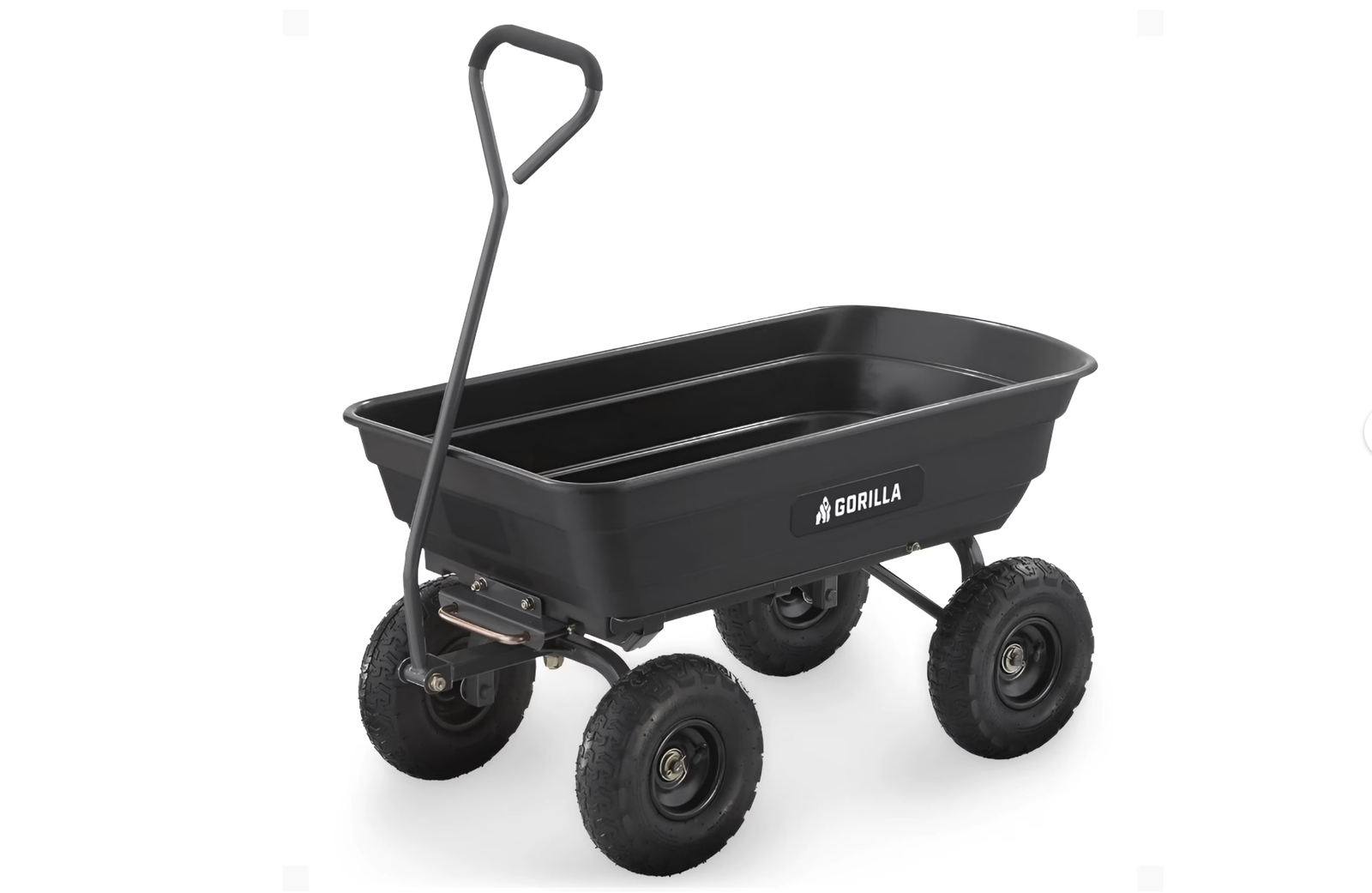 New in Box Gorilla Carts 4 Cu Ft Poly Garden Dump Cart with Quick-Release, 600 lb Capacity