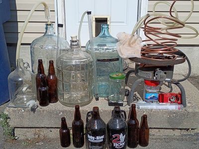 Homebrewing Starter Kit: Carboys, Bottles, Burner, & Copper Chiller