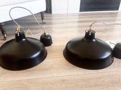 Set of 2 Modern Farmhouse Industrial Style Lights