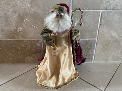 Large Old World Santa Claus Holding Lantern