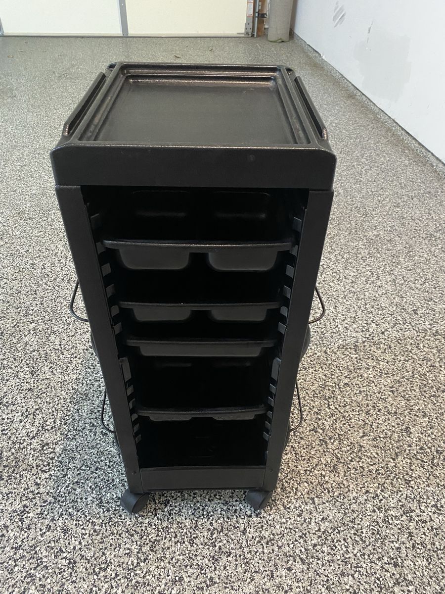 Rolling salon trolley cart black