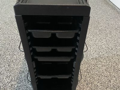 Rolling salon trolley cart black