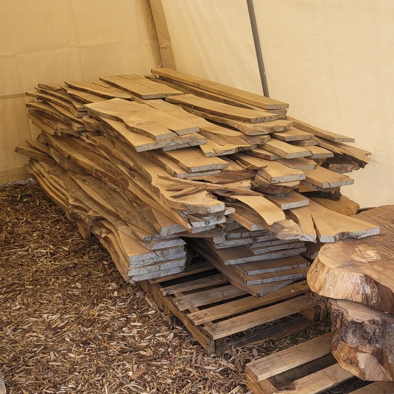 English Walnut Live Edge Boards Lumber, Kiln Dried