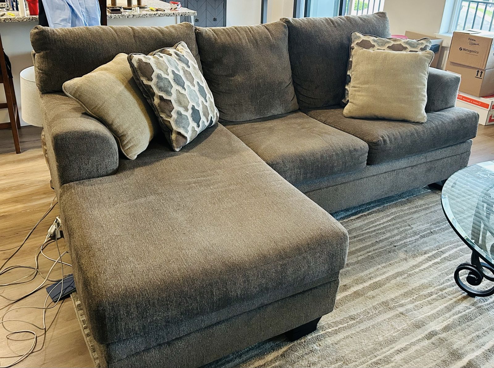 Grey Sofa with chaise lounge