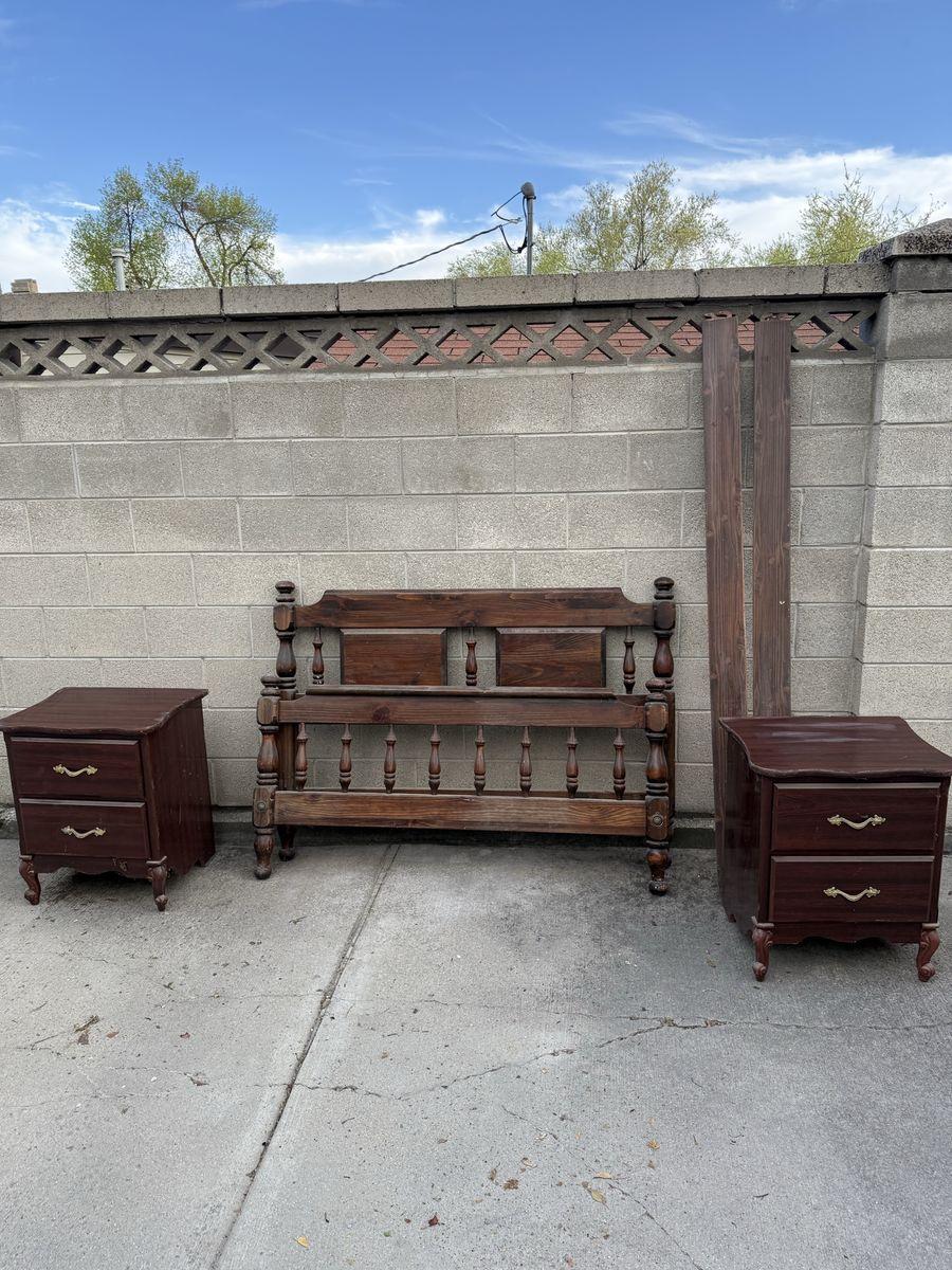 Bed frame & nightstands