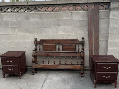 Bed frame & nightstands