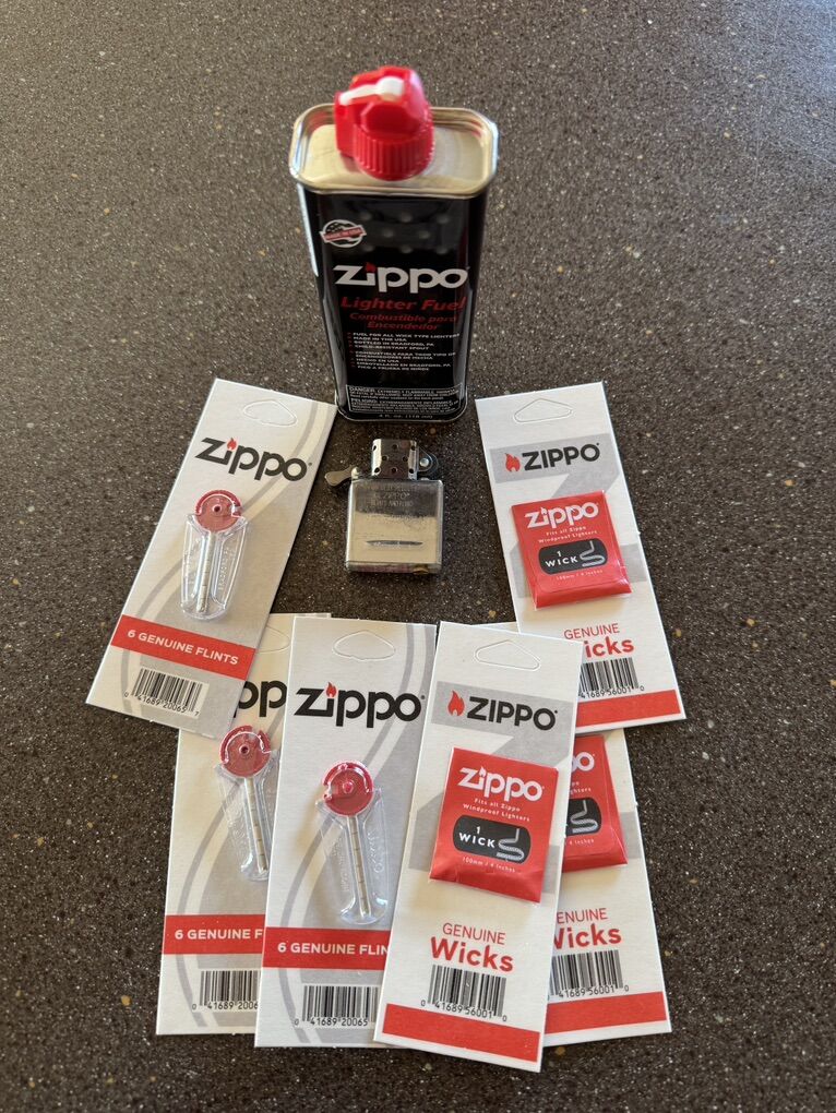 Zippo Gift Set - Genuine Zippo Lighter Insert + 22 More Items!