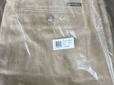 Eddie Bauer Men's Flex Pima Khakis, T36x34 - New with Tags, Classic Fit, Tan, Cotton/Spandex