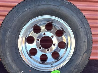 New Ironman ST 235/75 R 15 RV Trailer Tire Mounted on New Polished Aluminum Wheel 6 on 5.5 Pattern Perfect Spare Tire