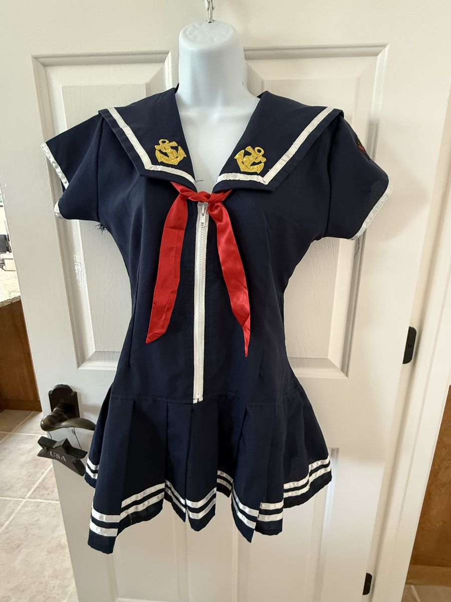 Vintage styled navy dress costume size small