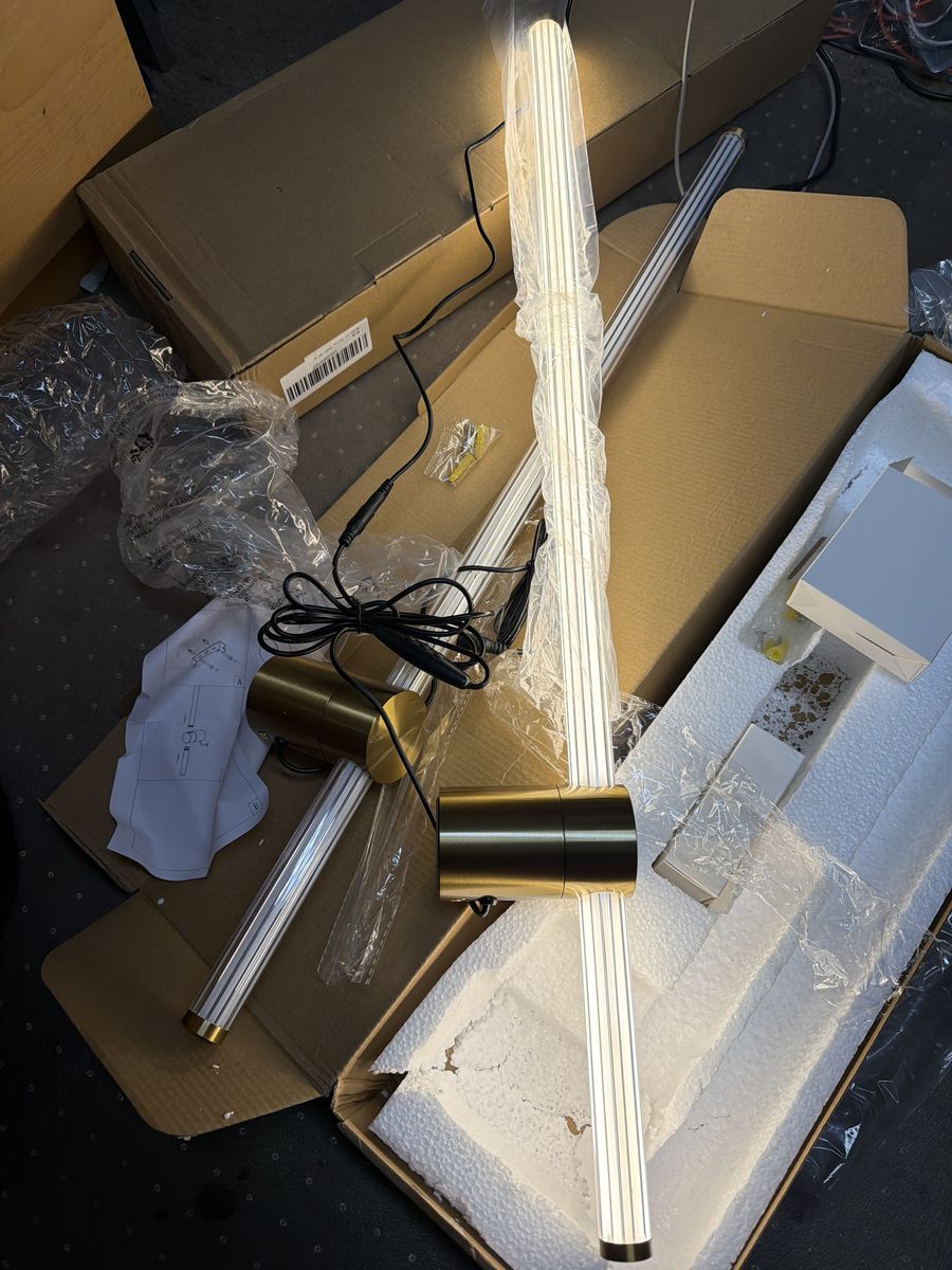 Dimmable Wall mount light lamps, brass and glass construction