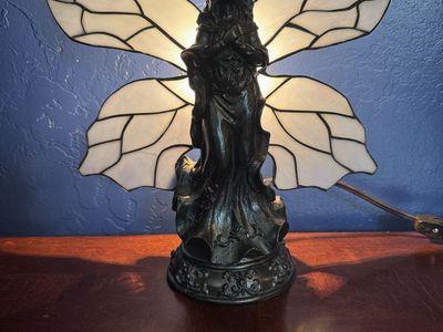 Tiffany Style Ornate Stained Glass Fairy Lamp
