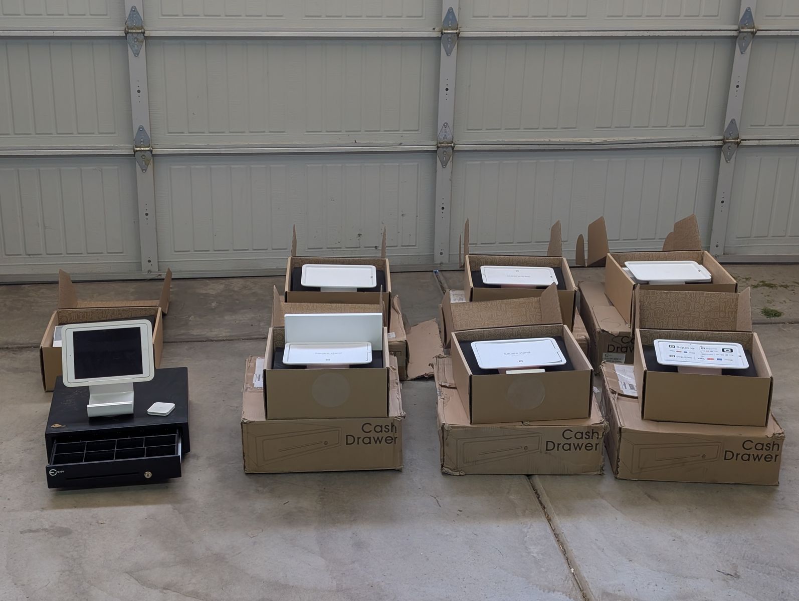 7x Square Stand (Model C) + 7x Cash Drawers — Complete POS Lot