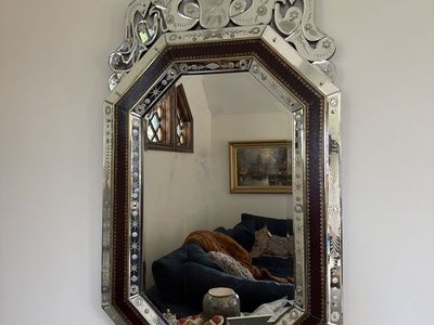 Ornate wall mirror 32” wide 4’6” tall