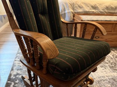 Solid oak glider rocker chair