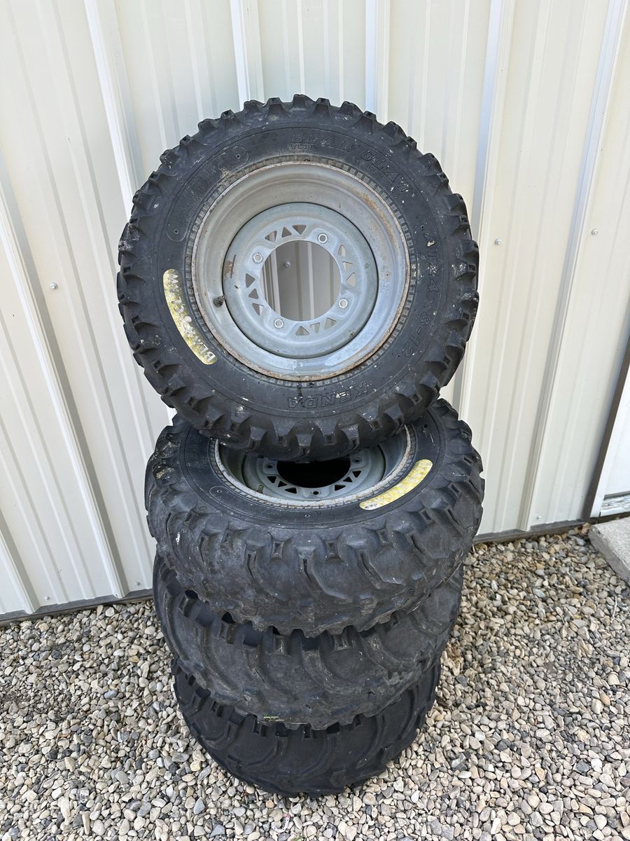 Kenda AT24x8-12 ATV Tires with Rims - Set of 4, Used