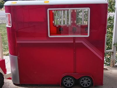 Our Generation OG Doll Pink Jeep and Red Horse Trailer Set - Excellent Condition