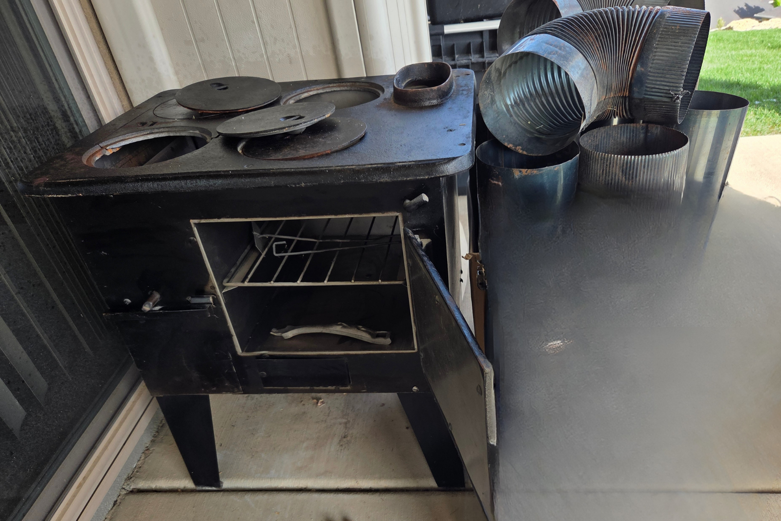 Never Used Wood Burning Cast Iron Camp Stove - $95