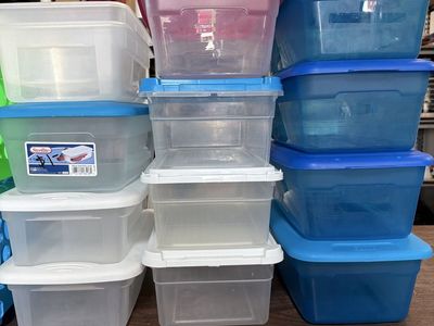 Storage Tote & Organizer Bin Lot – Sterilite, Rubbermaid & More – 17 Pieces