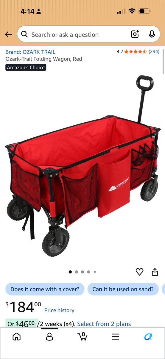 OZARK TRAIL Red Folding Wagon - Heavy Duty Utility Cart with All-Terrain Wheels.       $185 New