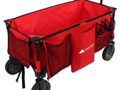 OZARK TRAIL Red Folding Wagon - Heavy Duty Utility Cart with All-Terrain Wheels. $185 New