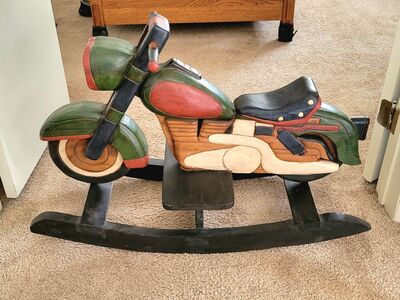 Wooden Motorcycle Shaped Rocker