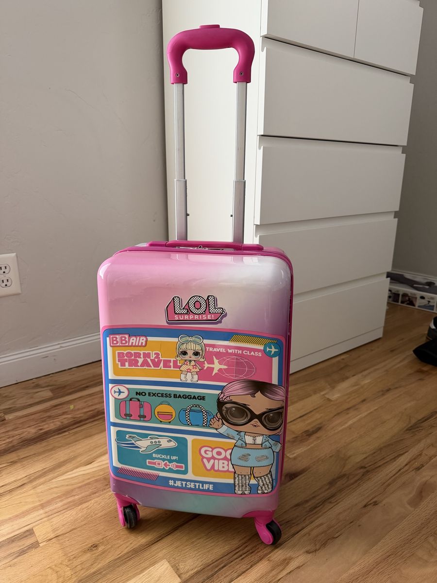 L.O.L. Surprise! Kids Rolling Luggage Suitcase Pink Blue