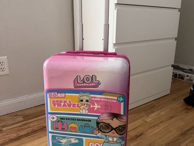 L.O.L. Surprise! Kids Rolling Luggage Suitcase Pink Blue