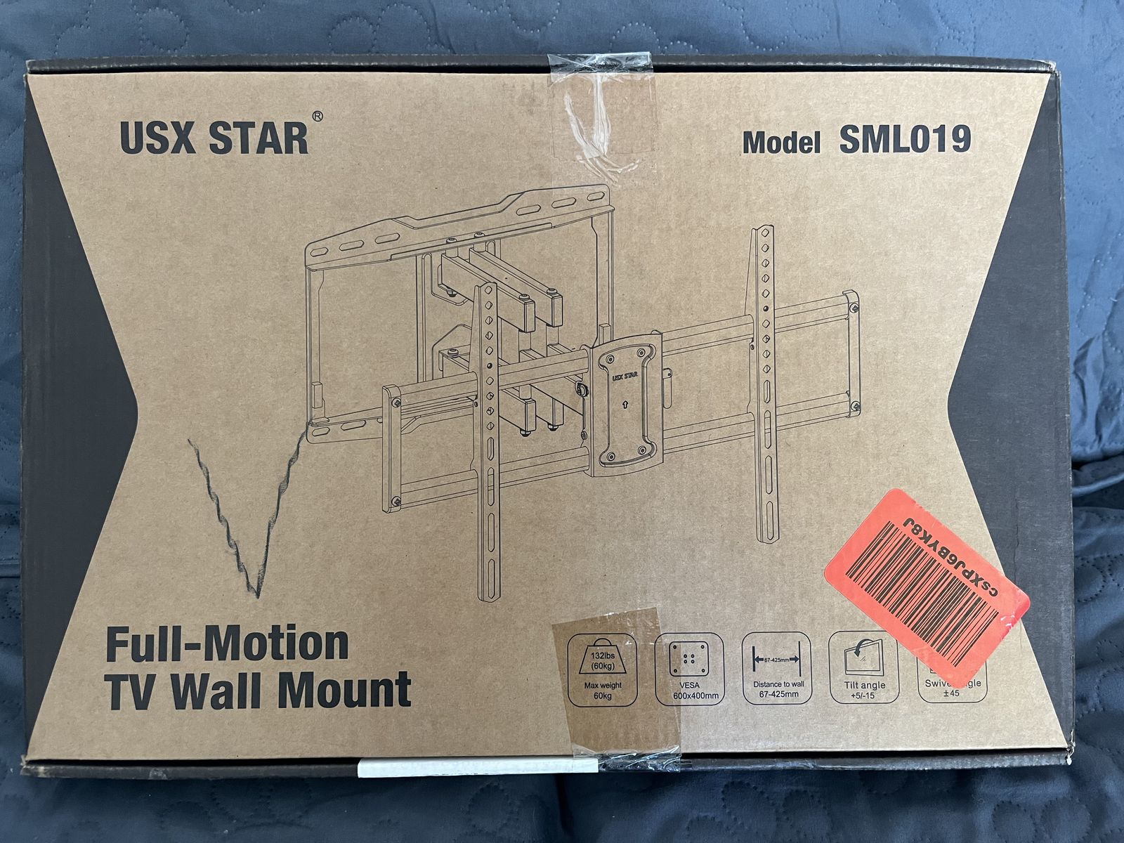 Full-Motion TV Wall Mount-USX STAR model SML019