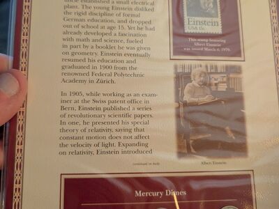 Mercury Dimes 1939,40 and 41 plus an Albert Einstein 1974 stamp