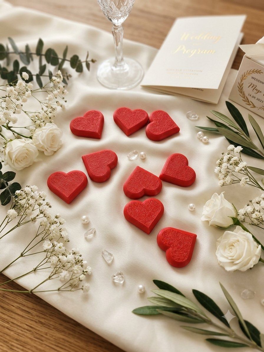 Personalized Heart Table Accents (Quarter-Sized)