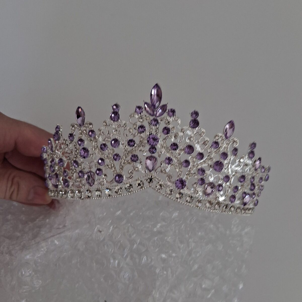 Silver Diamond Amethyst Tiara