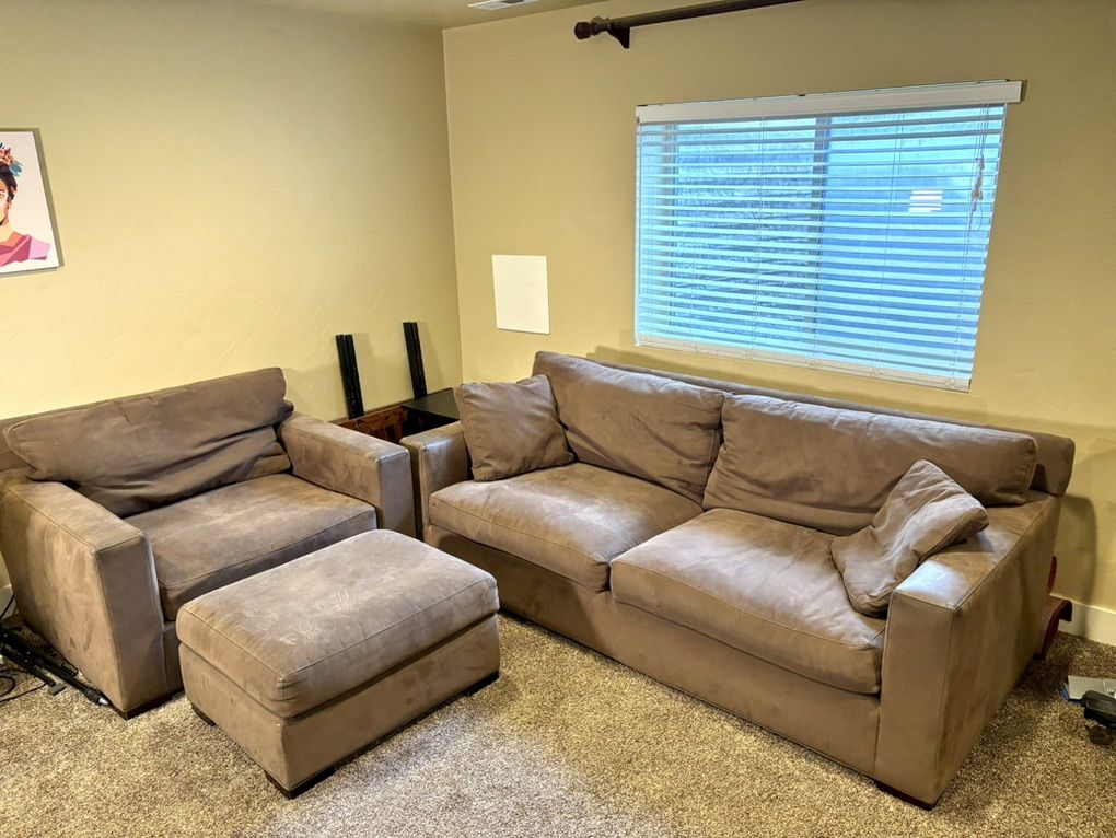 CRATE AND BARREL Axis Sofa & Arm Chair