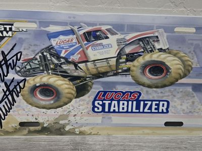 Monster Jam Lucas Stabilizer Autographed License Plate