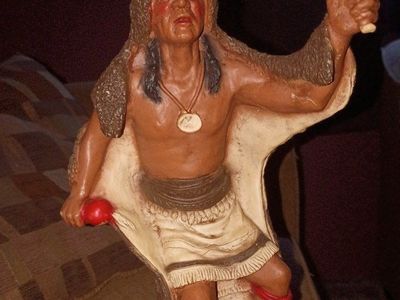 vintage Native American Buffalo Dancer statue