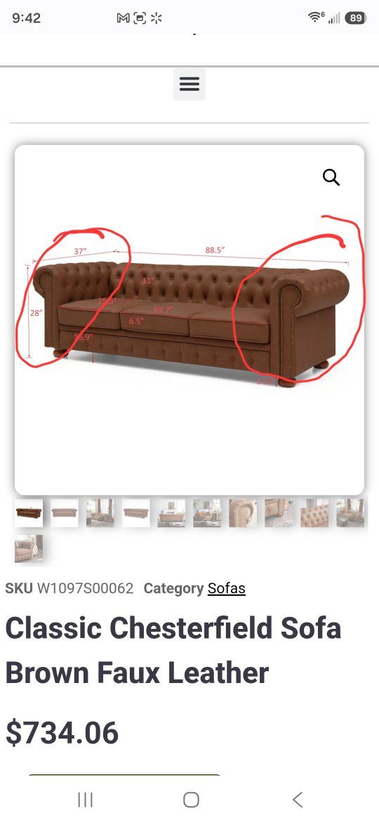 Sofa Arms