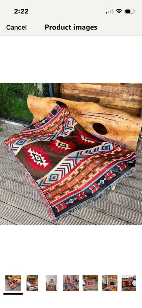 NEW Native American 4x6’ Boho Throw Blanket Aztec